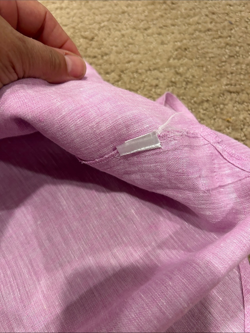 J. Jill Long-Sleeve Button-Front Linen Tunic in Lilac - Picture 10 of 15